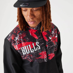 NEW ERA Chicago Bulls NBA All Over Print Black Track Jacket Black