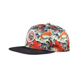 DJINN'S 6 Panel Snapback Cap Koi Linen black