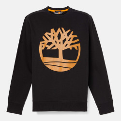 Mikina bez kapucne Timberland Tree Logo Crew Neck Sweatshirt čierna Regular fit