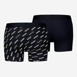 Levis Men Logo Aop Boxer Brief Organic Co 2P Black/White