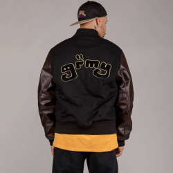 Grimey Wear Lust Mantra Wool Baseball Jacket Black