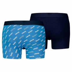 Levis Men Logo Aop Boxer Brief Organic Co 2P Blue Combo