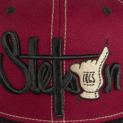 Stetson Baseball Cap Shaka Cotton wine red/black