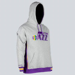 Mitchell & Ness NBA Pinnacle Heavyweight Fleece Hoody UTAH JAZZ GREY HEATHER / PURPLE