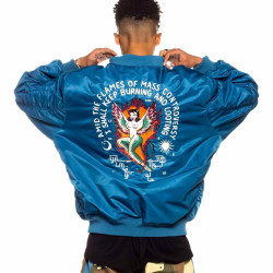 GRMY GRIMEY WEAR GLORIFIED BOMBER JACKET BLUE