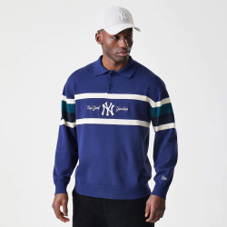 Sveter NEW ERA New York Yankees MLB Knit Navy Rugby Shirt tmavomodrý
