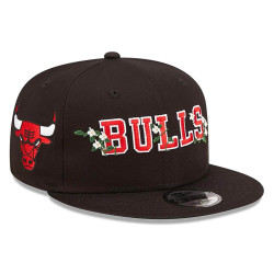 New Era NBA Chicago Bulls Flower Wordmark Black 9FIFTY Snapback Cap