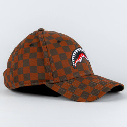 Sprayground Smooth Check Cap Brown