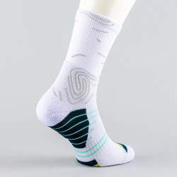 Peak Big Triangle 3 Basketball Socks White