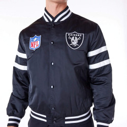 Bomber bunda New Era NFL Las Vegas Raiders Satin Black Bomber Jacket čierna