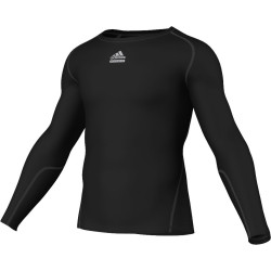 Adidas Mens Logo Techfit Long Sleeve Tops Black