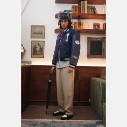 Bunda bomber Sixth June MAISON SJ Varsity Jacket tmavomodrá