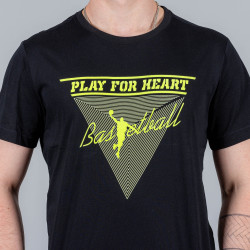 Peak Play For Heart Round Neck T-Shirt Black