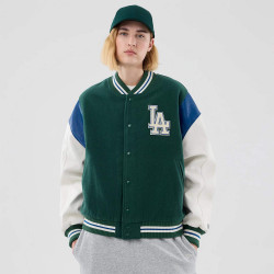 Bunda NEW ERA LA Dodgers MLB Varsity Dark Green Jacket tmavozelená