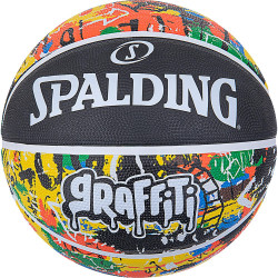 Spalding Rainbow Graffiti Rubber Basketball (sz. 5)