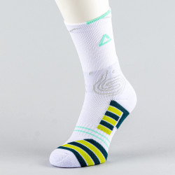 Peak Big Triangle 3 Basketball Socks White