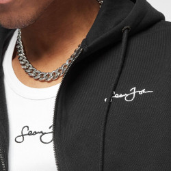 Sean John Script Logo Premium Zip Hoodie black