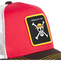 Capslab One Piece Trucker Straw Hat Crew Red