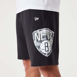 NEW ERA Brooklyn Nets NBA Team Logo Black Shorts Black