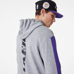 New Era NBA LA Lakers NBA Colour Block Grey Pullover Hoodie Grey