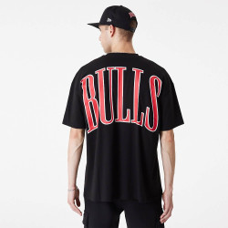 New Era NBA Chicago Bulls NBA Arch Wordmark Black Oversized T-Shirt Black