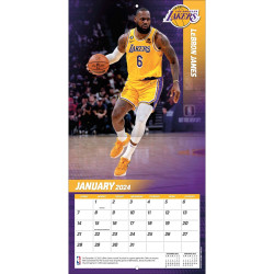 TURNER SPORTS NBA 2024 (30x60 cm) WALL CALENDAR LOS ANGELES LAKERS LEBRON JAMES