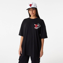 New Era NBA Chicago Bulls NBA Arch Wordmark Black Oversized T-Shirt Black