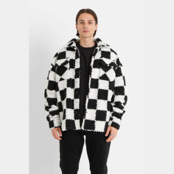 Sixth June Oversized Square Sherpa Jacket Bkwh