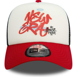 Detská šiltovka so sieťkou New Era 940K Af Trucker Youth Graffiti Red A-Frame Trucker Cap červená