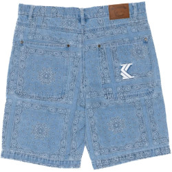 Karl Kani KK OG Paisley Denim Shorts bleached blue