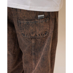 Džínsy Jacker 3 Stripes Dyed Denim Baggy hnedé