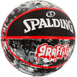 Spalding Black Red Graffiti Rubber Basketball (sz. 7)