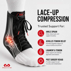Šnurovacia ortéza na členok McDavid 199 Ankle Brace Lace-Up with Stays čierna