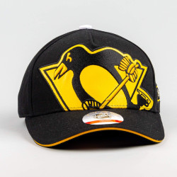 Outer Stuff NHL Big-Face Precurved Snap Penguins Black