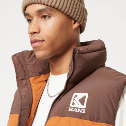 Karl Kani KK OG Block Puffer Vest dark orange/sand/brown