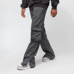 Sean John Script Logo Washed Out Slit Sweatpants black