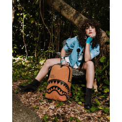 Batoh Sprayground Shark Central Interior DLX-Faux Suede Backpack Brown
