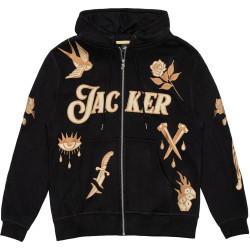 Jacker Nautical Zipped Hoodie Black