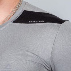 PEAK BASKETBALL TRAINING SERIES ROUND NECK T-SHIRT LT.MELANGE GREY