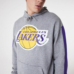 New Era NBA LA Lakers NBA Colour Block Grey Pullover Hoodie Grey