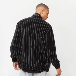 Sean John Script Logo Pinstripe Velours Trackjacket black/white