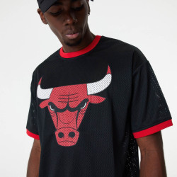 Tričko New Era Chicago Bulls NBA Team Logo Mesh Oversized T-Shirt čierne