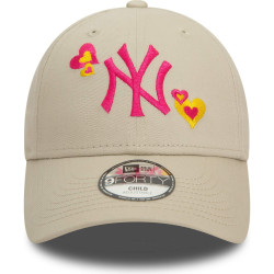 Detská šiltovka New Era 940K MLB New York Yankees Child Hearts Light Beige 9FORTY Adjustable Cap bledohnedá