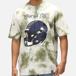 Re:Covered NFL Seahawks Helmet Green Tie Dye Relaxed T-Shirt