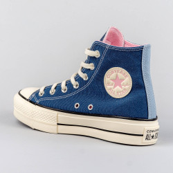 Converse Chuck Taylor All Star Lift Platform Denim NAVY/EGRET/SUNRISE PINK