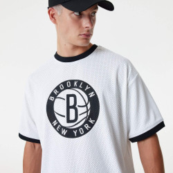 Tričko New Era Brooklyn Nets NBA Team Logo Mesh White Oversized T-Shirt biele