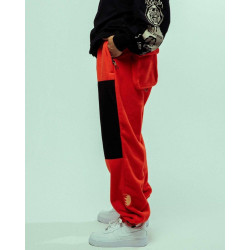 GRIMEY WEAR BACK AT YOU POLAR FLEECE TRACK PANTS RED