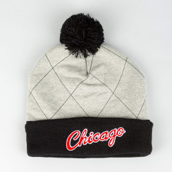 Mitchell & Ness NBA Quilted Pom Beanie HWC CHICAGO BULLS Grey / Black