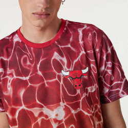 NEW ERA tričko NBA Team color wtr print tee CHICAGO BULLS Red