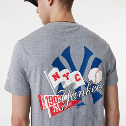 New Era MLB New York Yankees MLB Flag Graphic Dark Grey T-Shirt Grey